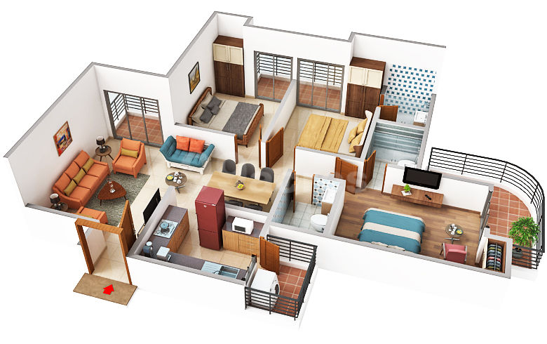 3 BHK + Servant